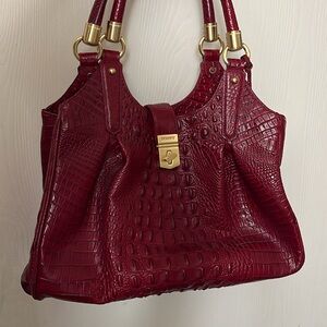 Brahmin Red Satchel with Gold Hardware